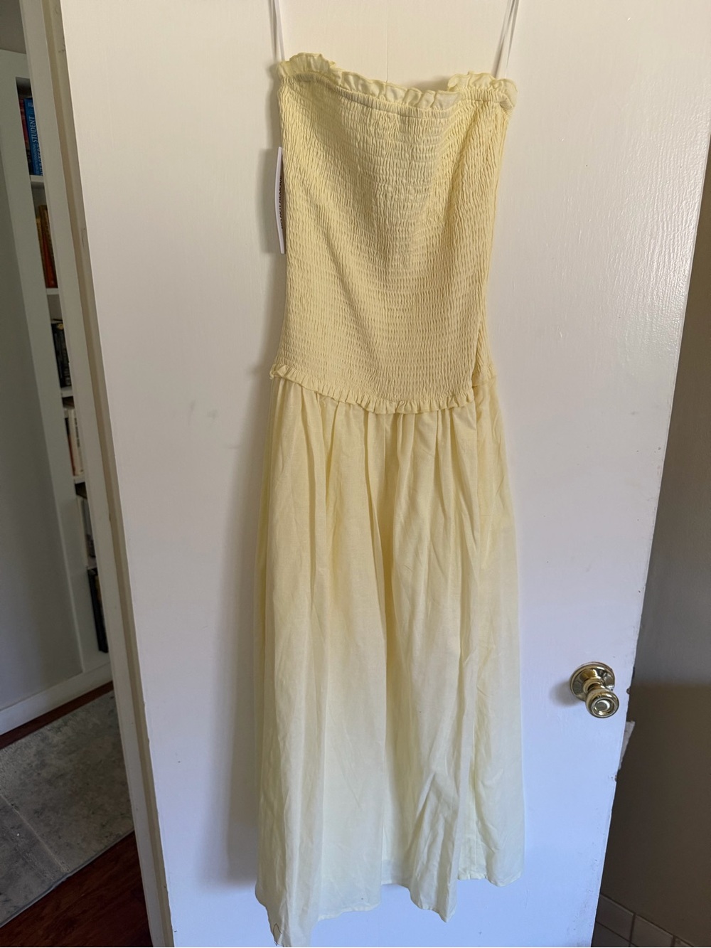 Princess Polly Strapless Smocked Maxi Dress in Pale Yellow